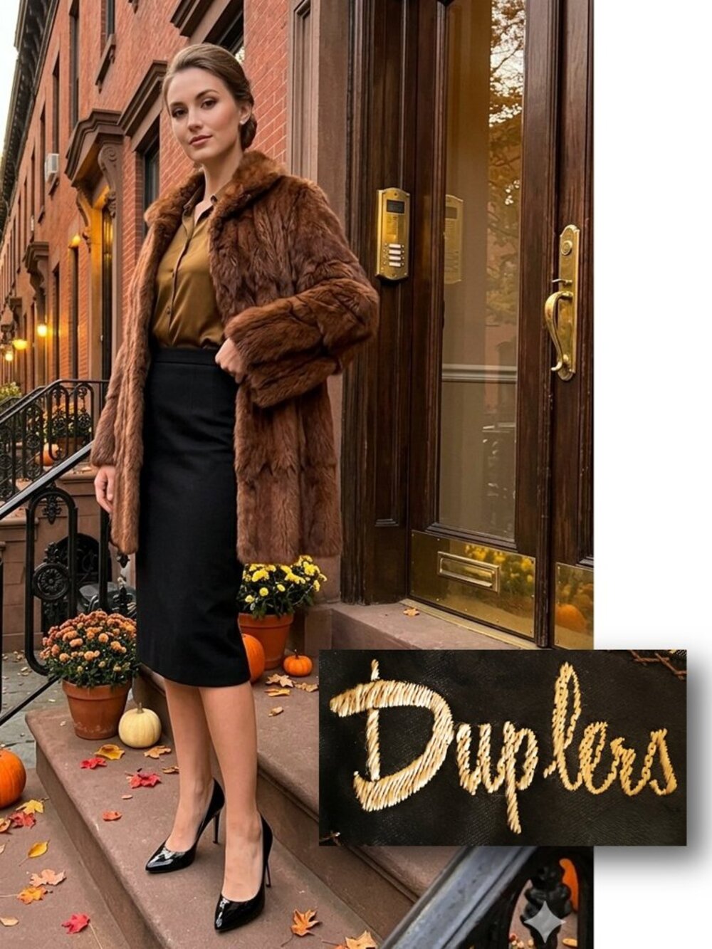 Vintage 1950s Duplers Furs “Swagger” Swing Coat – Auburn Tiered Fur Jacket - MCM